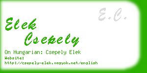 elek csepely business card